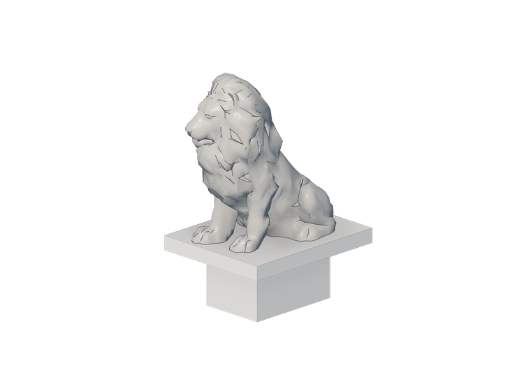 Esculturas 3D - Estatua León sentado - ACCA software Esculturas 3D - Estatua León sentado - ACCA software