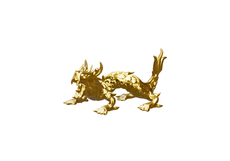 Esculturas 3D - Dragão chinês dourado - ACCA software Esculturas 3D - Dragão chinês dourado - ACCA software