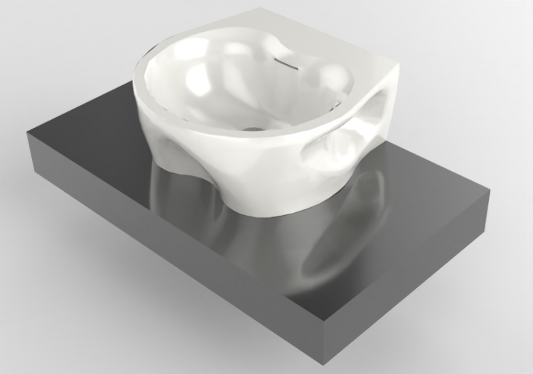 Lavabos 3D - Lavabo avec support - Flaminia - F6VD44 -...
