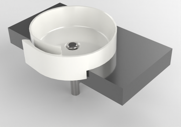 Lavabi 3D - Lavabo con supporto - Flaminia - F6RL44S -...