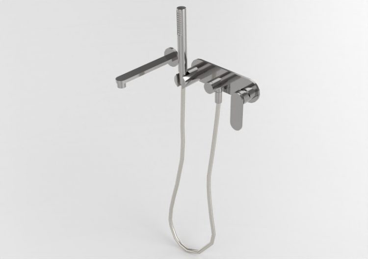 3D Taps - Built-in bathtub set with spout, mixer and hand...