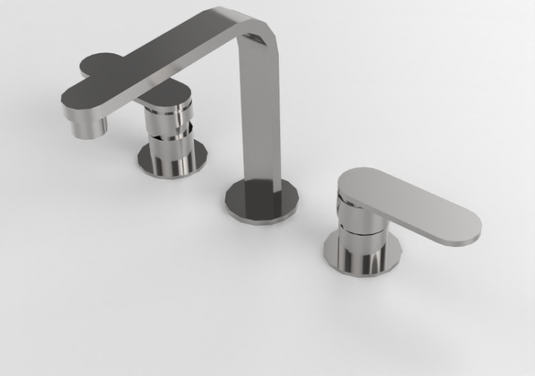3D Wasserhähne - Dreiloch Waschtisch Armatur - Flaminia -...