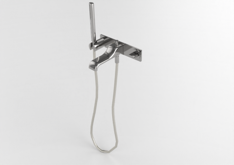3D Taps - Built-in bathtub set with spout, mixer and hand...