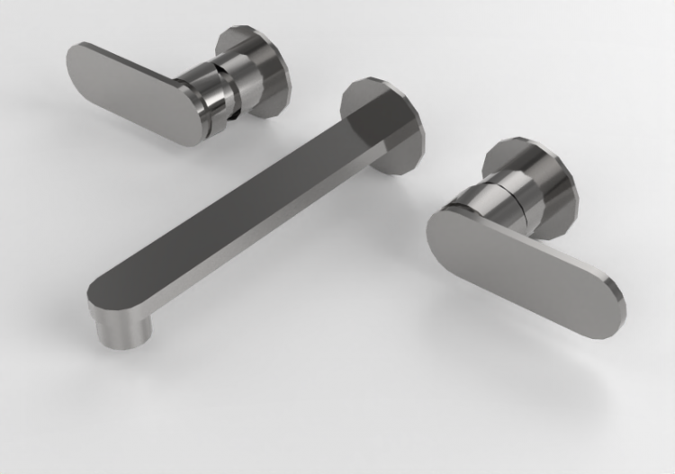3D Taps - Built-in basin mixer with three holes - Flaminia...