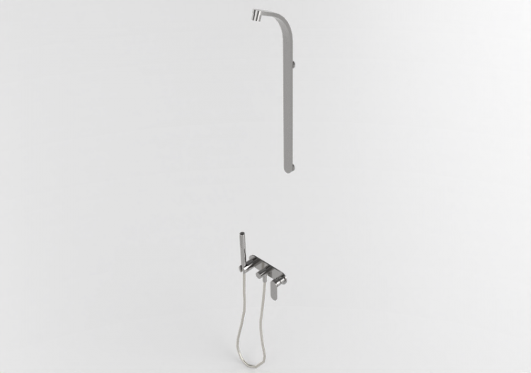 Robinets 3D - Robinet douche avec mitigeur et douchette à...