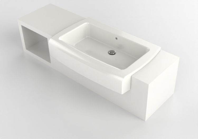 Pias 3D - Lavatório com suporte - Flaminia - UNA90V1-SX -...