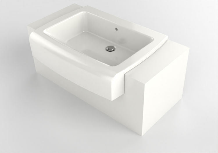 Lavabos 3D - Lavabo avec support - Flaminia - UNA75C1-C2 -...