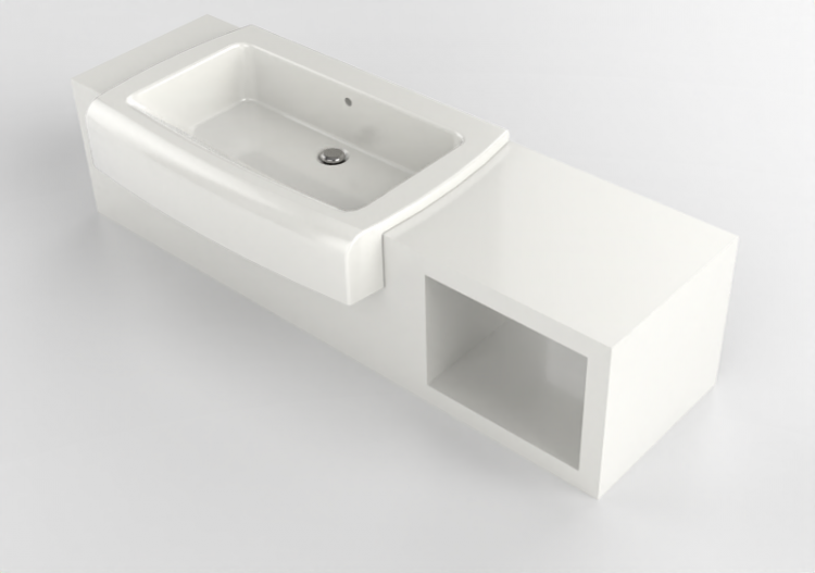 3D Sinks - Washbasin with support - Flaminia - UNA90V1-DX -...