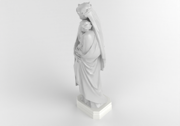 Esculturas 3D - Estátua da madonna com criança - ACCA...