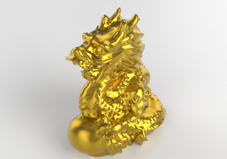 Esculturas 3D - Estátua dragão chinês - ACCA software