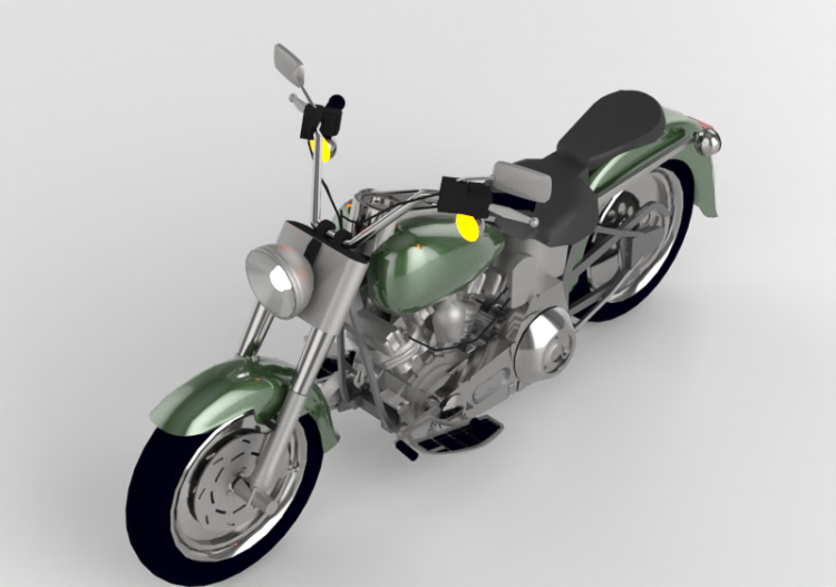 3D Motorräder und Fahrräder - Amerikanisches Motorrad -...
