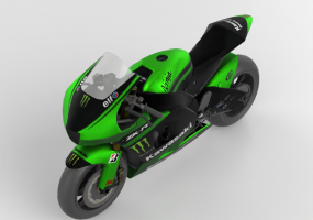 Motocicletas e bicicletas 3D - Kawasaki Ninja ZX RR