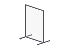 Plexiglas &ndash; Schutzscheibe mit Aluminiumrahmen und F&uuml;&szlig;en