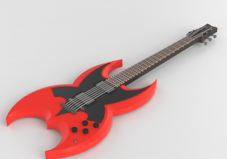 3D Musical Instruments - Heavy metal Guitar - ACCA software