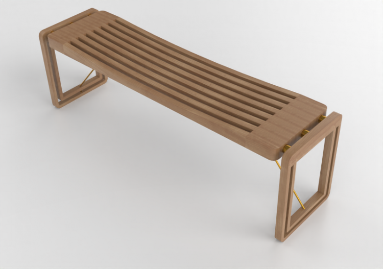 Sillas 3D - Banco de madera - Artzzi - Legg - ACCA software