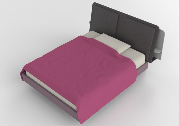 Camas y Mesitas de noche 3D - Cama matrimonial - Artzzi -...