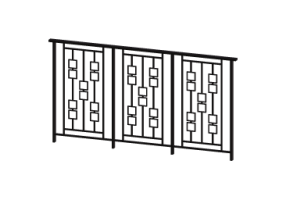 Garde-corps 3D - Balustrade [FV] - Panneau avec double cadre