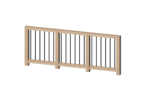 3D Gel&auml;nder - Balustrade aus Holz [VA] - Eisenst&auml;be