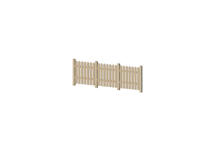 Clôtures 3D - Barreaux en bois avec poteaux pointus - ACCA... Clôtures 3D - Barreaux en bois avec poteaux pointus - ACCA...