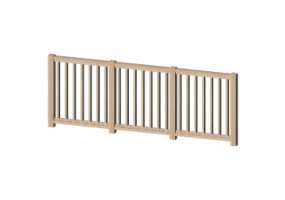 3D Fence - Wooden stringers with edge on mounted poles