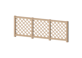 3D Fence - Wooden stringers with oblique square meshed panel