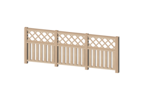 3D Fence - Wooden stringers with oblique square meshed panel and poles