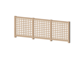 Cl&ocirc;tures 3D - Traverses en bois avec panneau &agrave; maille carr&eacute;e