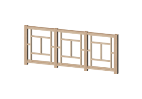 Cl&ocirc;tures 3D - Traverses en bois avec panneau &agrave; maille droite