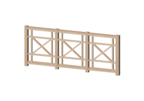 Cl&ocirc;tures 3D - Traverses en bois avec panneau &agrave; maille crois&eacute;e