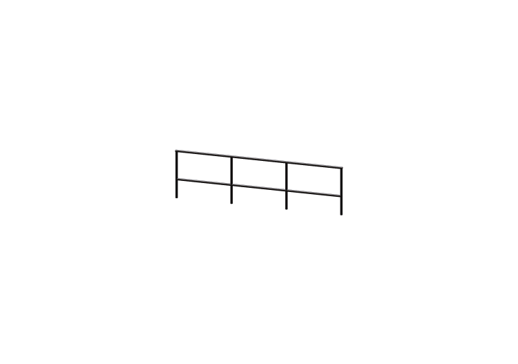 Parapet 3D - Main courante et une traverse - ACCA software Parapet 3D - Main courante et une traverse - ACCA software