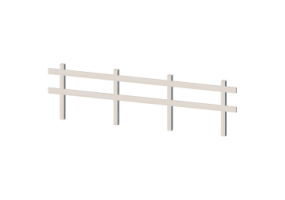 Parapeito 3D - Estaca quadrada com duas travessas