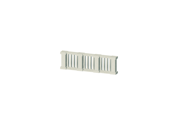 Balustrades 3D - Colonnes rectangulaires à un ventre et... Balustrades 3D - Colonnes rectangulaires à un ventre et...