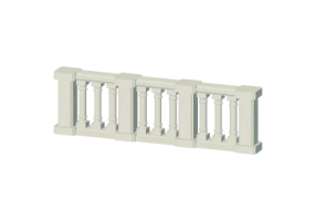 3D Balustrade - Abgerundete S&auml;ulen und kleine St&uuml;tzen