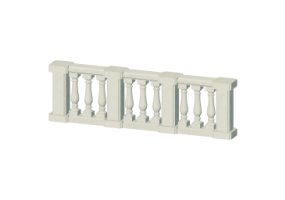 Balustrades 3D - Colonnes &agrave; un ventre et pilastres
