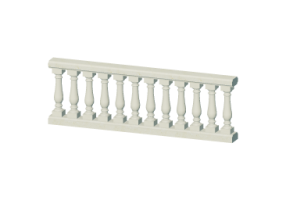 3D Balustrade - S&auml;ulen mit einzelner Ausbauchung und kleinen St&uuml;tzen