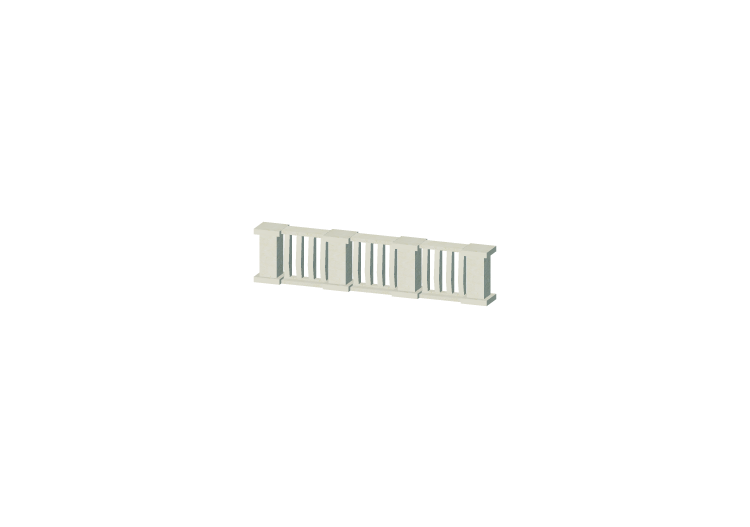 3D Balustrade - Rectangular columns with one bulge and... 3D Balustrade - Rectangular columns with one bulge and...