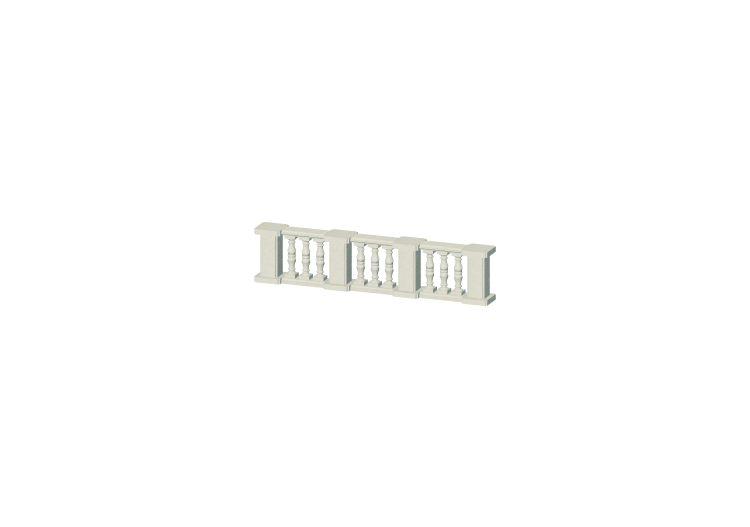 3D Balustrade - Column with two bulges and pillars - ACCA... 3D Balustrade - Column with two bulges and pillars - ACCA...