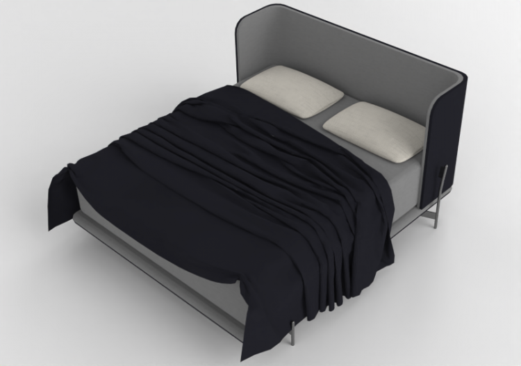 Camas y Mesitas de noche 3D - Cama matrimonial - Artzzi -...