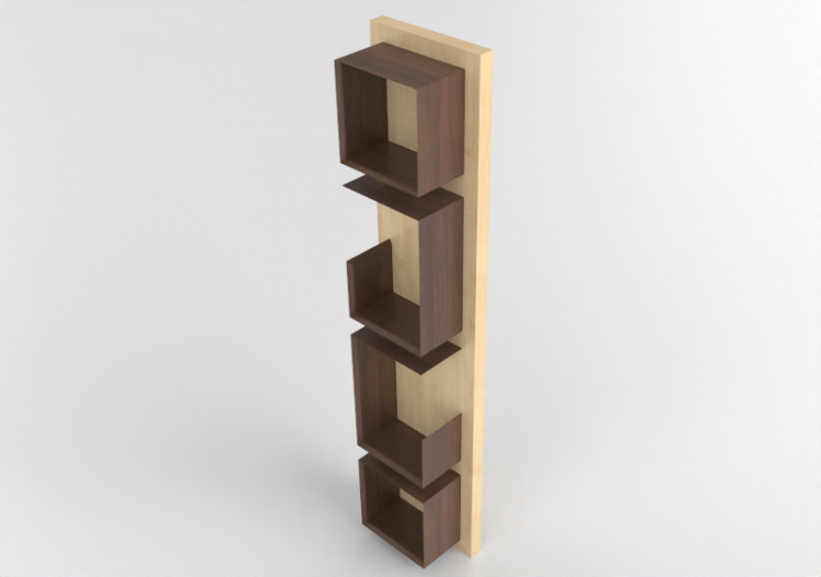 3D Bücherregal und Behälter - Bücherregal aus Holz - Artzzi...