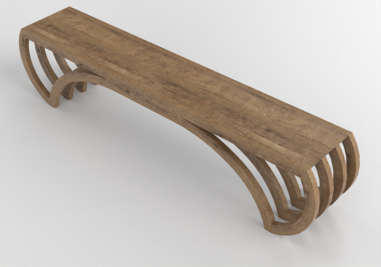 Panche 3D - Panca in legno - Artzzi - Onda - ACCA software