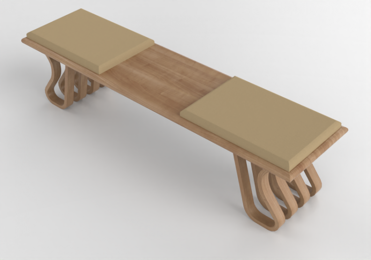 3D Benches - Wooden bench - Artzzi - Flow - ACCA software