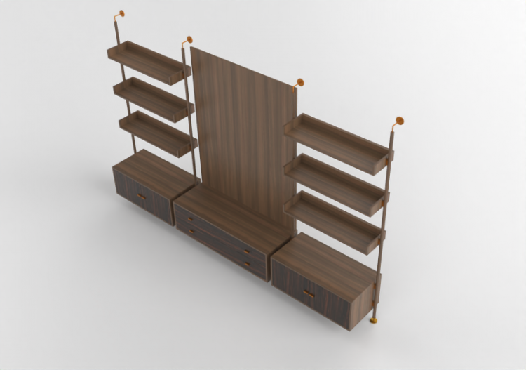 3D Book shelf - Bookshelf with wooden drawers - Artzzi -...
