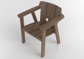 3D Chairs - Garden/ outside wooden armchair - Artzzi - Taja