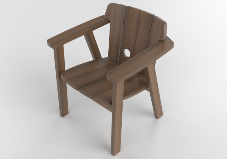 3D Chairs - Garden/ outside wooden armchair - Artzzi - Taja...