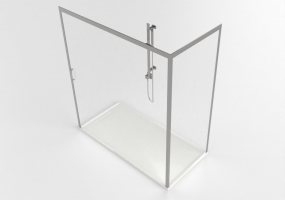 Receveur rectangulaire avec robinet mitigeur 1800x900x2000 mm - ouverture cabine côté gauche