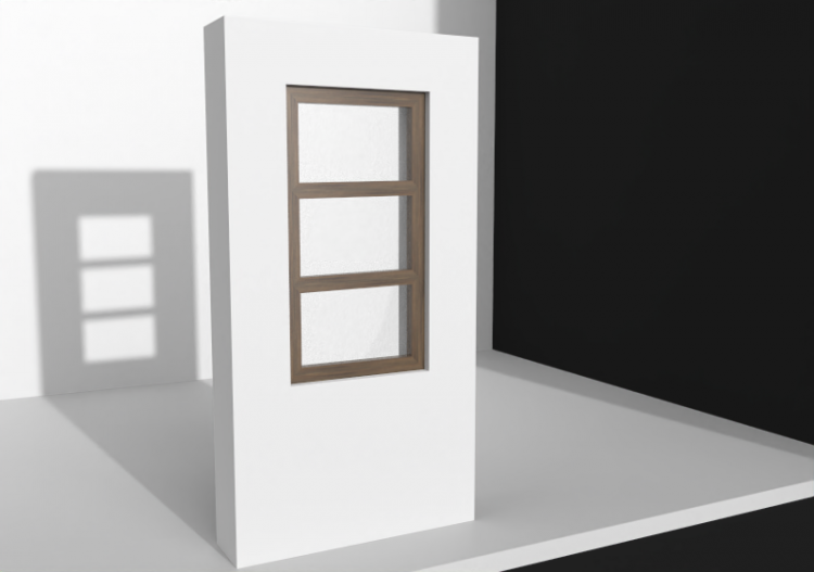 3D Fixtures - finestra vasistas+ 2 ante fisse - ACCA...