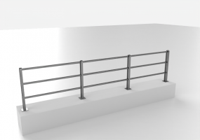 3D Geländer - Parapetto zincato a 3 correnti