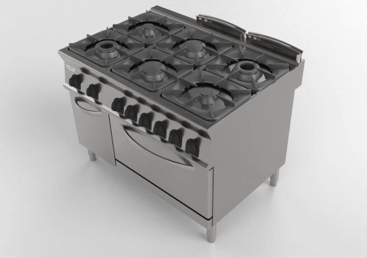 Electroménagers 3D - Cucina a gas 6 fuochi - Tecnoinox -...