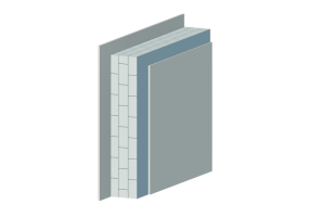 Maçonnerie en blocs de béton non isolée