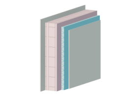 Insulated stone block masonry